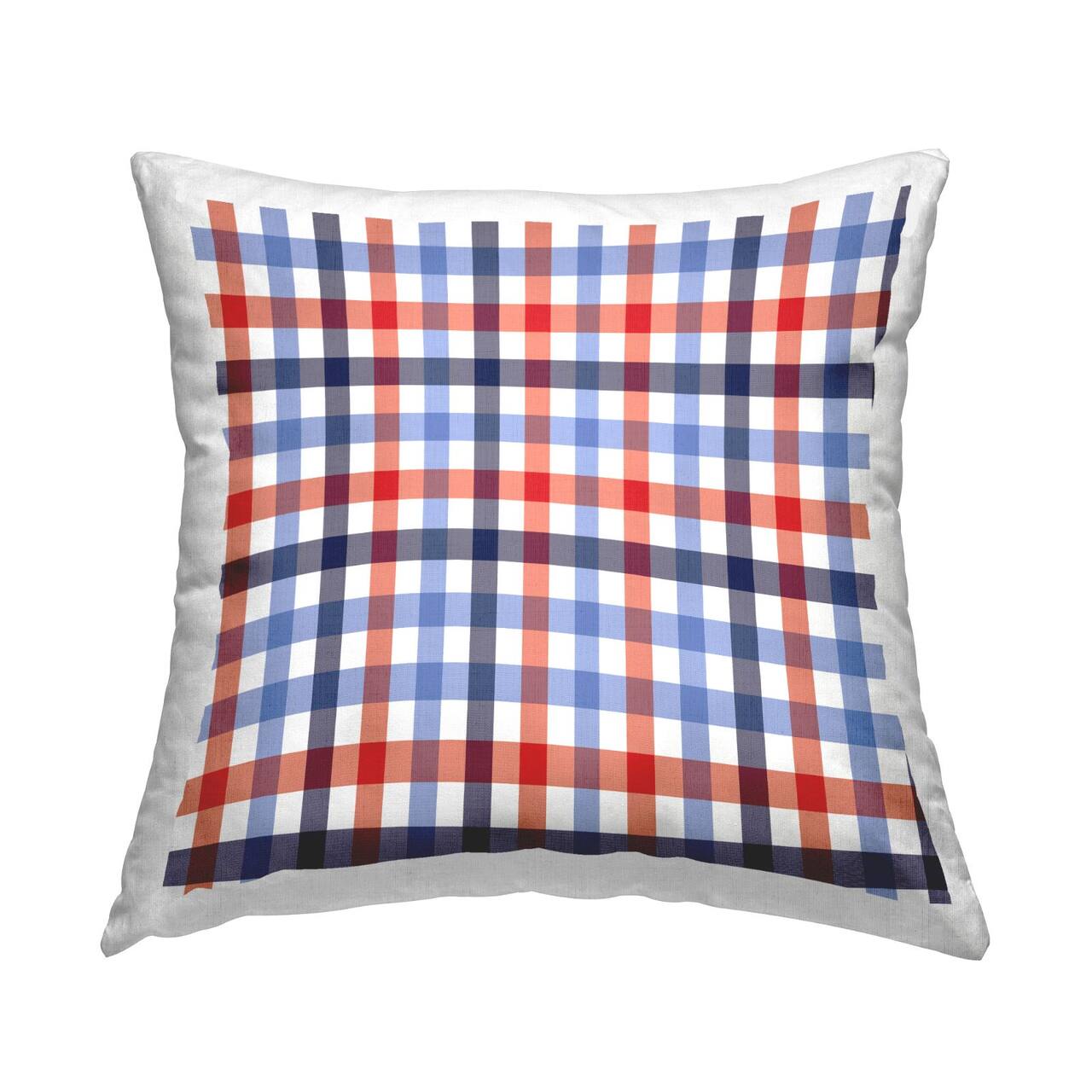 Stupell Industries Red Blue Tartan Plaid Pattern Throw Pillow, 18" x 18"